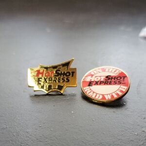 Vintage Hot Shot Express Gold and Red Pins